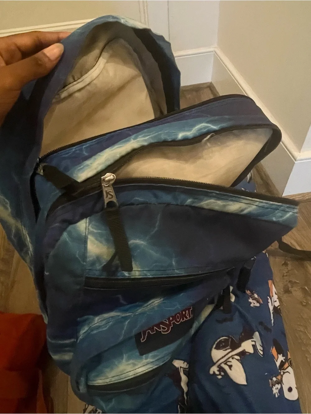 JanSport Blue Lightning Print Backpack